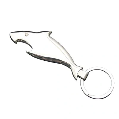 Image of ZHOUBA Creative Shark Fish Keychain Keyring Can Bottle Opener Key Chain Ring Birthday Gift Silver