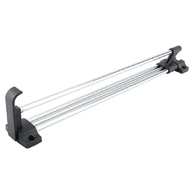 Image of （NEW）Heavy Duty Retractable Wardrobe Closet Pull Out Rod Clothes Hanger Towel Rail/Extending Rail/Storage Organiser Polished Chorme (30cm/ 11.8 Inches)