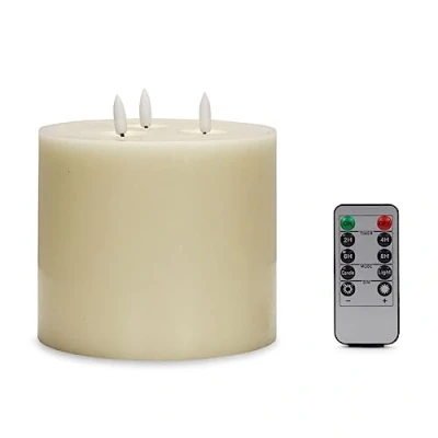 Image of Large 3 Wick Bright LED Flickering Real Wax Flameless Candle Light Battery Operated with Timer Function &amp; Remote Control