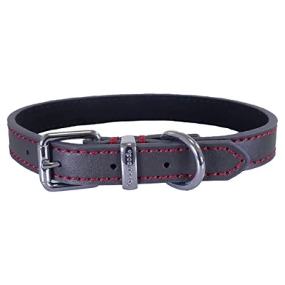 Image of Rosewood Grey leather dog collar 22 26&quot;, XL