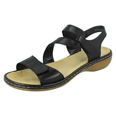 Image of Rieker Women’s 659C7 00 Damen Sandalen Sandal, Black, 3 UK