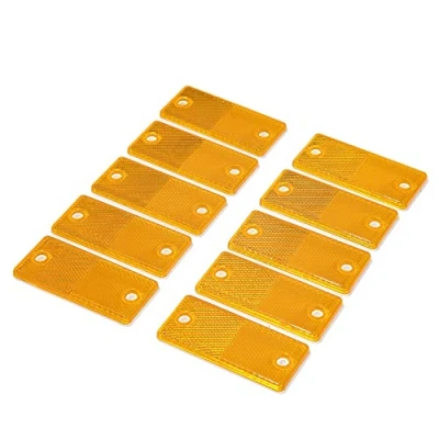 Image of TAEUYYM 10 x Trailer Rectangular Yellow Reflectors, Reflective for Gate Posts, Rear Reflectors Screw Fixing, Reflector Suitable RV Truck Tractor Reflectors(Yellow)
