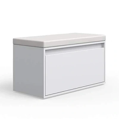Image of Vicco Shoe bench Iker, White, 80 x 45 cm