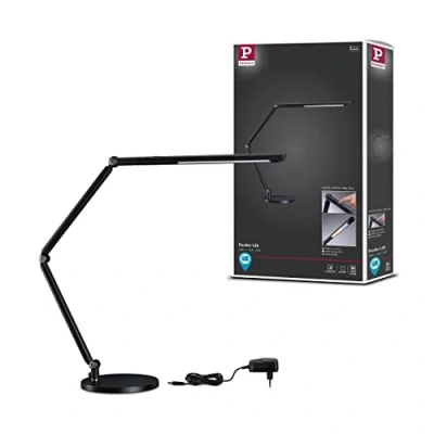 Image of Paulmann 78912 LED Desk Lamp FlexBar White Switch Tunable Including 1 x 10.6 Watt Dimmable Assistance Lights Black Table 3000 K
