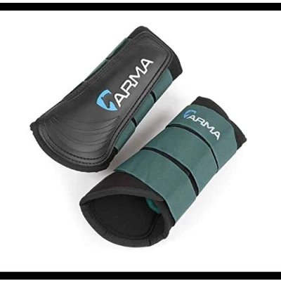 Image of Shires Arma Neoprene Brushing Boots 170A, Green, Full