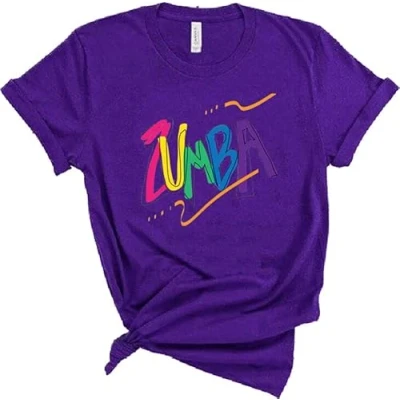 Image of keephen Zumba T Shirt for Women Printed Short Sleeves Casual Top 2023 Classes Dance Fitness Training