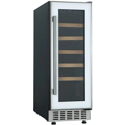 Image of Cookology CWC300WH Freestanding Undercounter Fridge Cabinet 30cm Wine Cooler, 20 Bottle, 60 Litre Capacity, with Digital Temperature Control and Reversible Door in White