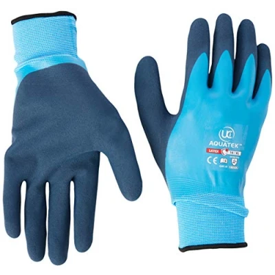 Image of UCI AQUATEK Latex Waterproof Fully Coated Grip Work Gloves Blue (10/XL)