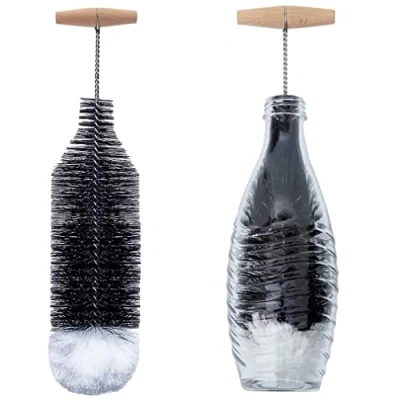 Image of Grunda 35 cm Bottle Brush Compatible with Sodastream Glass Bottle, Scratch Free Cleaner Brush, Removes Stubborn Dirt, Cleaning Perfect Fit for Carafe