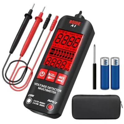 Image of BSIDE A1 Voltage Tester 3 Results Display Non Contact Detector Pen, Integrated Multimeter, Dual Range AC 6V 1000V/90V 1000V Electrical Sensor V Alert Live Wire Checker with Protect Case