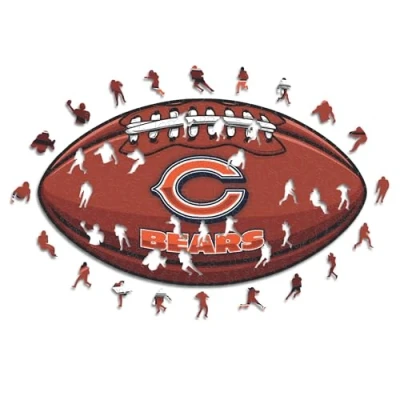 Image of Iconic Puzzles, Chicago Bears Crest, 100% eco sustainable wooden puzzle with official license , size M, 250 pieces