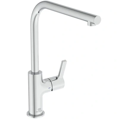 Image of Ideal Standard Taste, Single Lever Mixer for Kitchen Sink, Tubular L spout and Adjustable Dispensing, Chrome