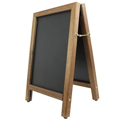 Image of Chalkboards UK Premium Easytoclean Hardwood A Board, Wood, Dark Oak, 76 x 48 5 cm