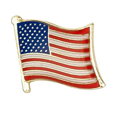 Image of United States Of America USA National Flag Metal Enamel Pin Badge Lapel