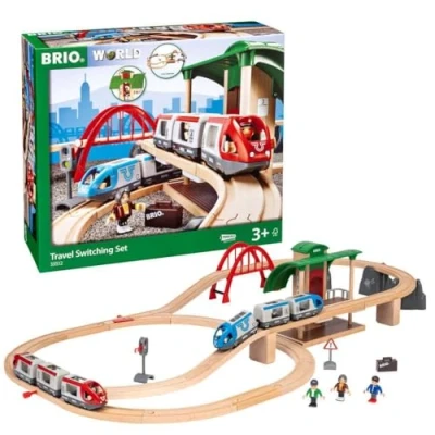 Image of BRIO World Railway Travel Switching Set for Kids Age 3 Years Up Boys and Girls