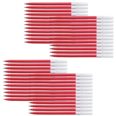 Image of iSketchO Felt Tip Colouring Pens, RED, Pack of 48, Fibre Ideal for Write Draw Sketch Mark Safe Non Toxic, School Office Home Use, iZOFAX
