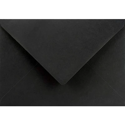 Image of Netuno 25 black coloured envelopes DIN C5 162x229mm 6.37x9.01 inches 120gsm Burano Nero pointed flap no window for wedding invitations sympathy cards gift certificates contracts diplomas vouchers menu
