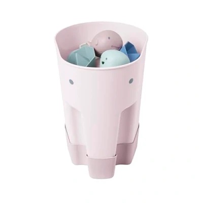 Image of Shnuggle Ellie Bath Toy Storage Scoop Baby &amp; Toddler Drying Caddy with Drip Tray Blush