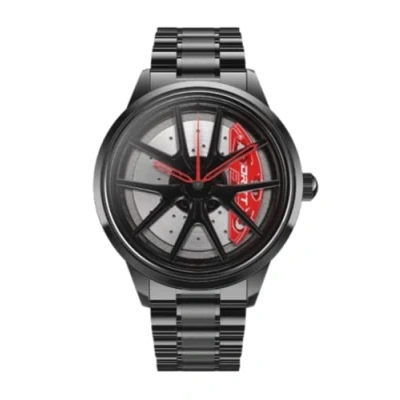 Image of DriftElement Nitro Men&#039;s Rim Watch: M3 Sports Car Inspired 3D Y Spoke Design, Stainless Steel Custom Quartz Watch with Mineral Glass