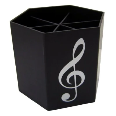 Image of FunMusicOnline Music Themed Black Treble Clef Hexagon Pen Holder