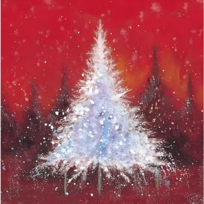 Image of GBCC Charity Christmas Cards Pack of 10 with Tree Forest Design Eco Friendly Xmas Multipack Envelopes