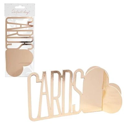 Image of Perfect Day 3D &#039;Cards&#039; Cardboard Sign in Metallic Gold Wedding Engagement Birthday