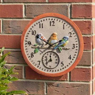 Image of Smart Garden Outside In Birdwood Thermometer &amp; Wall Clock