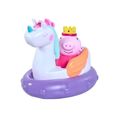 Image of Toomies Peppa Pig Princess Bath Float Water Squirter Toy and Unicorn Pourer with Wheel Mane Officially Licensed Toys Baby for +18 Months