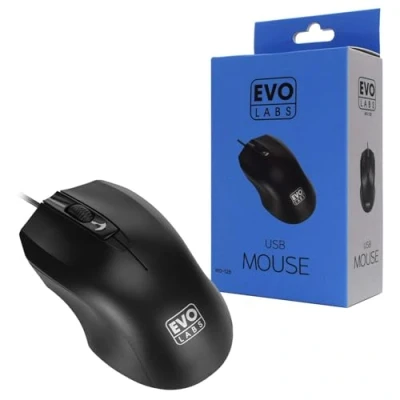 Image of Evo Labs USB Wired Optical Mouse Matte Black MO 128