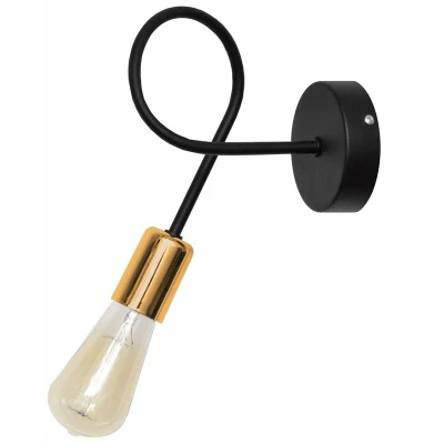 Image of Helam Oxford Wall Lamp Black, Copper 25cm