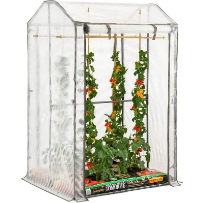 Image of CHRISTOW Tomato Greenhouse With Reinforced Cover &amp; Frame Garden Growhouse (Double Growbag)
