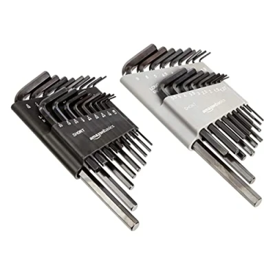 Image of Amazon Basics 36 Piece Allen Wrench/Hex Key Set Inch/SAE and Metric