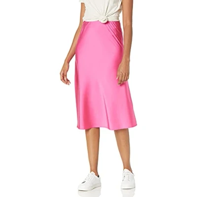 Image of The Drop Women&#039;s Maya Silky Slip Skirt, Hot Pink, XXL, Plus Size
