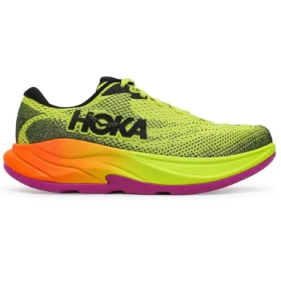 Image of HOKA Rincon 4 Neutral running shoes, Women&#039;s, Size: 5, Citrus/black Textile/synthetics