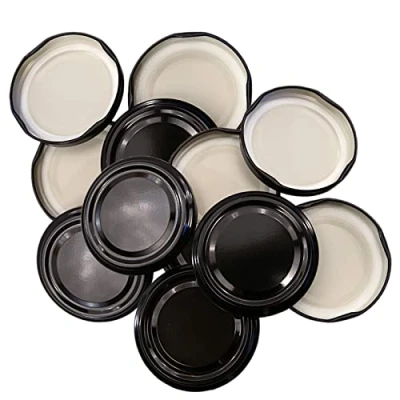 Image of Pack of 12 Replacement 82mm Twist On Jam Jar Lids Black (Choice Colours)