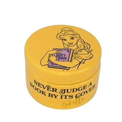 Image of Half Moon Bay Disney Beauty And The Beast Ceramic Trinket Box Round With Lid 5.5x7.7cm Home Princess Belle