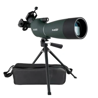 Image of Svbony SV28 Spotting Scope with Tripod Phone Adapter 25 75X70, HD Zoom BAK4 Prism FMC Optics Lens Angled Scopes for Target Shooting, Bird Watching, Wildlife