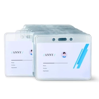 Image of Amazon Basics Badge Holder, Horizontal, Clear, Pack of 50