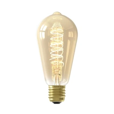 Image of CALEX Rustic Glass Lamp, 4 W, Gold, One Size