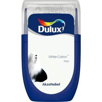 Image of Dulux Walls &amp; Ceilings Tester Paint, White Cotton, 30 ml