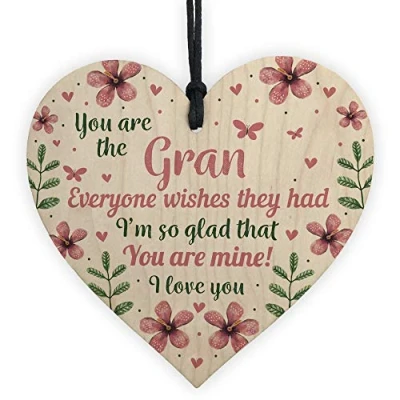 Image of RED OCEAN Handmade Wooden Heart Nan Gifts For Birthday Nanny Nanna Gran Granny Presents