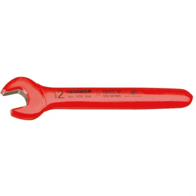 Image of Gedore VDE89412 12 mm VDE Single Open Ended Spanner Red