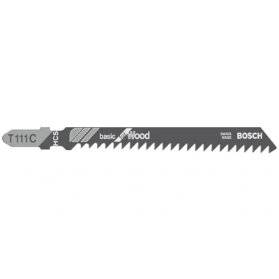 Image of Bosch 100x T 111 C Basic for Wood Jigsaw Blade (for Softwood, Chipboard, Length 100 mm, Professional Accessory Jigsaw)