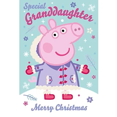 Image of Danilo Promotions Official Peppa Pig Granddaughter Christmas Card, Multi, PGX07