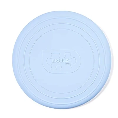 Image of Bigjigs Toys Frisbee Flying Disc (Powder Blue) Silicone For Kids, Quality Saucers, Beach &amp; Garden Toys, Holiday Toddlers