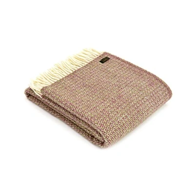 Image of Tweedmill Textiles 100% Pure New Wool Illusion Throw, Rasberry, 150x180cm