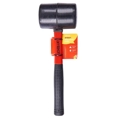 Image of Amtech 32oz (900g) Black Rubber Mallet with Fibreglass Shaft