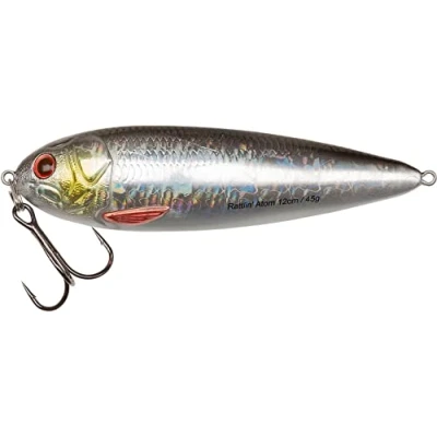 Image of Abu Garcia Rattlin&#039; Atom Hard Bait Fishing Lure Extra Loud Rattle &amp; Sharp Treble Hook, Silver Roach