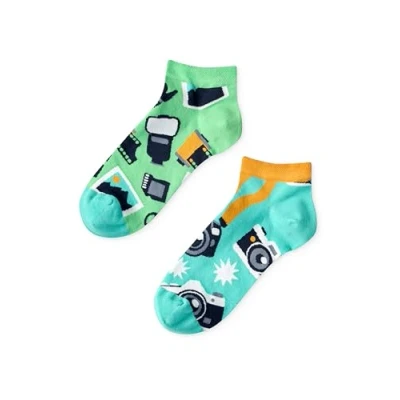 Image of Dedoles Unisex Socks for Women, Men &amp; Kids Cotton Funny Designs Football Bicycle Horses Plants Firefighter Gift Mismatched, Design: Photographer, Colour: Turquoise, Size: 3 5 M / 2 4,5 W UK