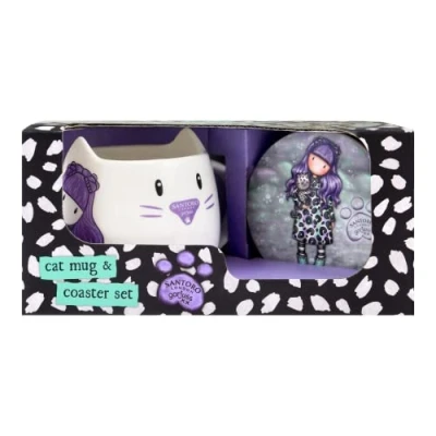 Image of Santoro Gorjuss (Wild) Mug and Coaster Set Smitten Kitten